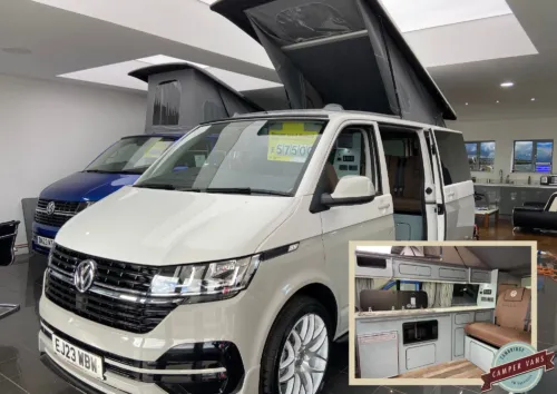 Photo of BRAND NEW VW T6.1 110PS BUSINESS PACK LWB BARN DOORS IN CANDY WHITE & ASCOT GREY