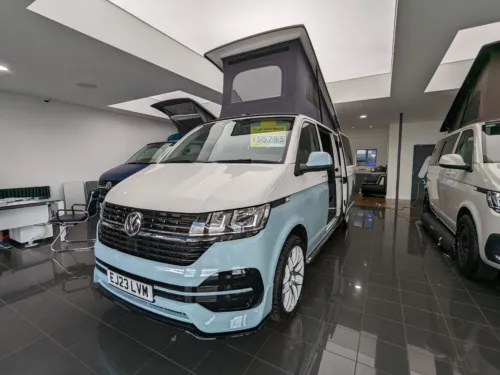 Photo 1 of BRAND NEW VW T6.1 STARTLINE with BUSINESS PACK LWB 110PS BARN DOORS in CANDY WHITE & STONE BLUE