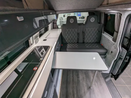 Photo 4 of 2023 73 REG VW T6.1 HIGHLINE SWB TAILGATE, REAR CAMERA – ‘WEEKENDER’ CAMPERVAN CONVERSION – FABWORX BED