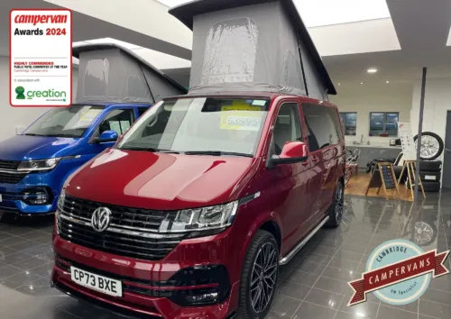 Photo of 2024 73 REG VW T6.1 150DSG HIGHLINE SWB TAILGATE – REAR CAMERA, HEATED SEATS – BRAND NEW CAMPERVAN CONVERSION