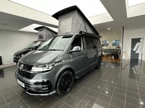 Photo 1 of 2021 71 REG VW T6.1 150DSG HIGHLINE SWB TAILGATE – LED LIGHTS, REAR CAMERA, HEATED SEATS, CARPETED CAB – CAMPERVAN CONVERSION