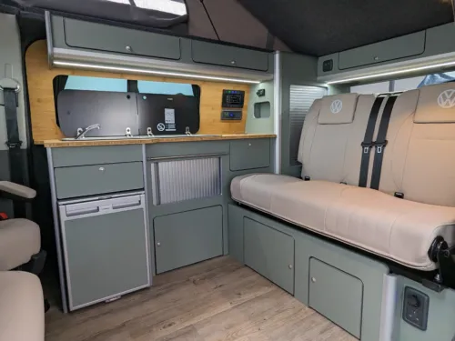 Photo 2 of 2024 73 REG VW T6.1 150DSG HIGHLINE SWB TAILGATE – T30, REAR CAMERA, LED LIGHTS, 80L FUEL TANK, POWER LATCHING SIDE LOADING DOOR, TOWBAR PREP, HEATED WASHER NOZZLES – BRAND NEW CAMPERVAN CONVERSION