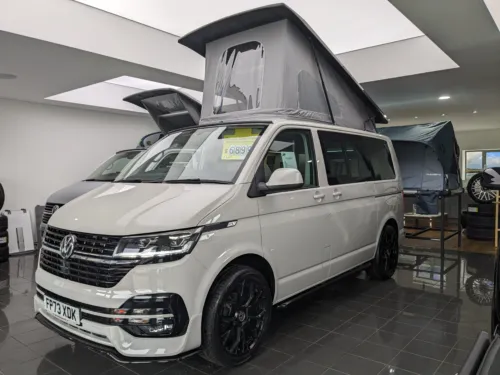 Photo 1 of 2024 73 REG VW T6.1 150DSG HIGHLINE SWB TAILGATE – T30, REAR CAMERA, LED LIGHTS, 80L FUEL TANK, POWER LATCHING SIDE LOADING DOOR, TOWBAR PREP, HEATED WASHER NOZZLES – BRAND NEW CAMPERVAN CONVERSION