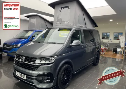 Photo of 2023 73 REG VW T6.1 150DSG HIGHLINE SWB TAILGATE – T32, LED LIGHTS, REAR CAMERA, NAV MEDIA, HEATED SEATS, POWER LATCHING TWIN SLIDING DOORS – BRAND NEW MULTIVAN CONVERSION