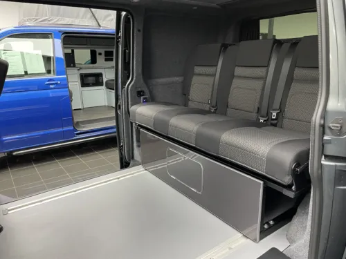 Photo 2 of 2023 73 REG VW T6.1 150DSG HIGHLINE SWB TAILGATE – T32, LED LIGHTS, REAR CAMERA, NAV MEDIA, HEATED SEATS, POWER LATCHING TWIN SLIDING DOORS – BRAND NEW MULTIVAN CONVERSION