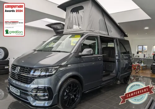 Photo of 2024 73 REG VW T6.1 HIGHLINE 150PS LWB TAILGATE – T30, LED LIGHTS, REAR CAMERA, HEATED SEATS – BRAND NEW CAMPERVAN CONVERSION
