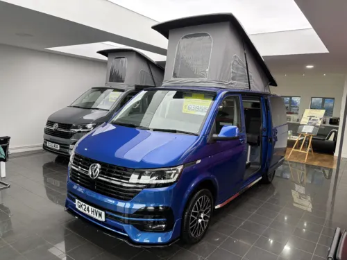 Photo 1 of 2024 24 REG VW T6.1 HIGHLINE 150DSG SWB TAILGATE – LED LIGHTS, NAV MEDIA – CAMPERVAN CONVERSION – FIXED RIB BED