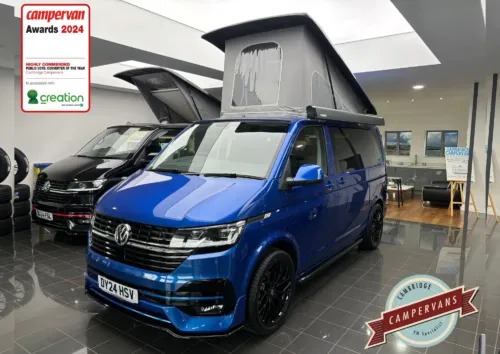 Photo of 2024 24 REG VW T6.1 110PS HIGHLINE SWB TAILGATE – LED LIGHTS, NAV MEDIA – DOMETIC PW1100 AWNING & THULE WANDERWAY BIKE RACK – BRAND NEW CAMPERVAN CONVERSION