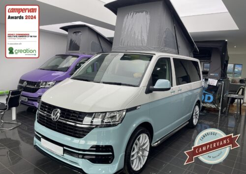 Photo of 2024 74 REG VW T6.1 HIGHLINE 150DSG SWB TAILGATE – REAR CAMERA, LED LIGHTS, HEATED SEATS – BRAND NEW CAMPERVAN CONVERSION