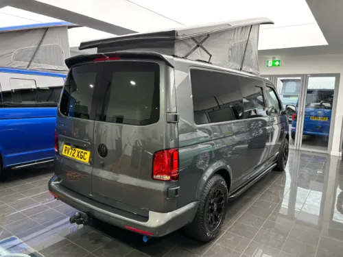 Photo 2 of 2022 72 REG VW T6.1 (T32) 150DSG HIGHLINE LWB BARN DOORS – REAR CAMERA, LED LIGHTS, HEATED SEATS, NAV MEDIA – 6 SEATER CAMPERVAN CONVERSION