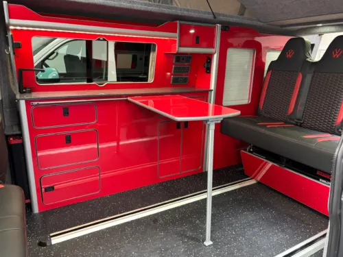 Photo 4 of 2022 72 REG VW T6.1 (T32) 150DSG HIGHLINE LWB BARN DOORS – REAR CAMERA, LED LIGHTS, HEATED SEATS, NAV MEDIA – 6 SEATER CAMPERVAN CONVERSION