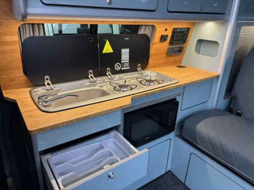 Photo 4 of 2024 24 REG VW T6.1 150DSG SWB HIGHLINE TAILGATE – REAR CAMERA, HEATED SEATS – CAMPERVAN CONVERSION – FIXED RIB BED