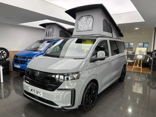 Photo 1 of 2025 75 REG VW T7 110PS 6SP MANUAL COMMERCE PRO SWB TAILGATE – HEATED STEERING WHEEL, LED EXCLUSIVE REAR LIGHTS – BRAND NEW CAMPERVAN CONVERSION – FIXED RIB BED