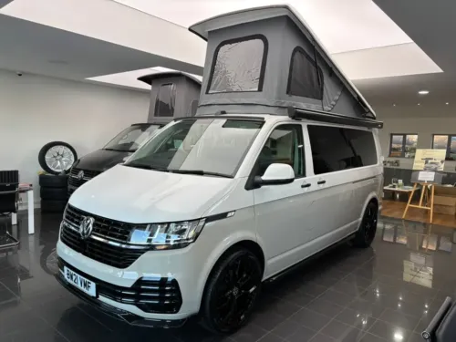 Photo 1 of 2021 21 REG VW T6.1 T32 150PS LWB BARN DOORS – CAMPERVAN CONVERSION – FABWORX BED
