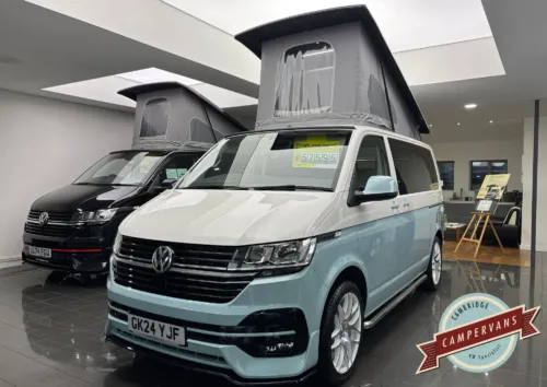 Photo of 2024 24 REG VW T6.1 110PS HIGHLINE, SWB, BARN DOORS – CANDY WHITE & STONE BLUE – BRAND NEW CAMPERVAN CONVERSION