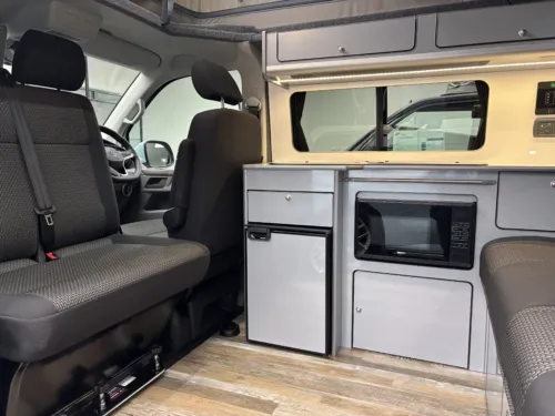 Photo 4 of 2024 24 REG VW T6.1 110PS HIGHLINE, SWB, BARN DOORS – CANDY WHITE & STONE BLUE – BRAND NEW CAMPERVAN CONVERSION