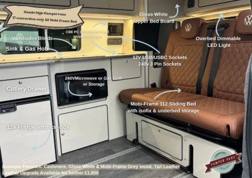 Photo of OPTION 4: CAMPERVAN CONVERSION FOR YOUR VW T7 SWB WITH 112 MOBI-FRAME SLIDING BED