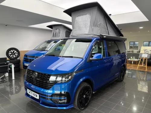 Photo 1 of 2021 71 REG VW T6.1 HIGHLINE 150DSG SWB TAILGATE – REAR CAMERA, CARPETED CAB – CAMPERVAN CONVERSION – SMARTBED EVOLUTION R