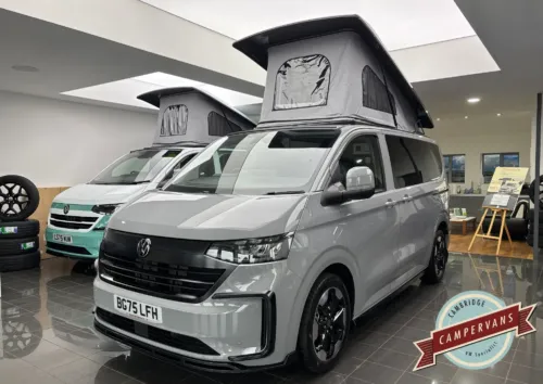 Photo of 2025 75 REG VW T7 150PS 8SP AUTOMATIC COMMERCE PRO SWB TAILGATE – HEATED STEERING WHEEL, LED EXCLUSIVE REAR LIGHTS, ‘STYLE’ FRONT SEATS – BRAND NEW CAMPERVAN CONVERSION – FIXED RIB BED