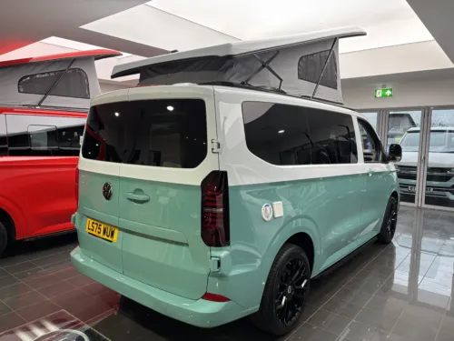 Photo 4 of 2025 75 REG VW T7 150PS 8SP AUTO COMMERCE SWB BARN DOORS – TWO TONE CLEAR WHITE/AQUAMARINE – BRAND NEW CAMPERVAN CONVERSION – MOBIFRAME 112CM SLIDING BED