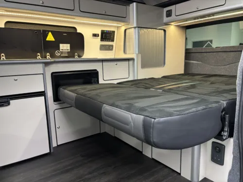 Photo 5 of 2025 75 REG VW T7 150PS 8SP AUTOMATIC COMMERCE PRO SWB TAILGATE – HEATED STEERING WHEEL, LED EXCLUSIVE REAR LIGHTS, ‘STYLE’ FRONT SEATS – BRAND NEW CAMPERVAN CONVERSION – FIXED RIB BED