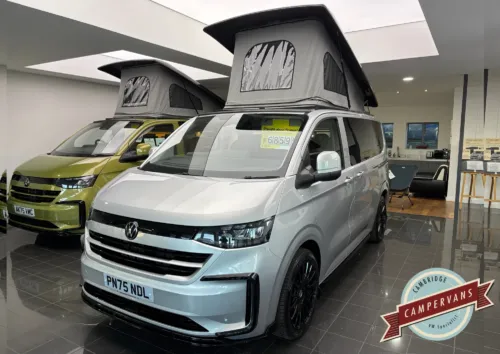 Photo of 2025 75 REG VW T7 150PS 8SP AUTO COMMERCE PRO SWB TAILGATE – ‘STYLE’ FRONT SEATS – BRAND NEW CAMPERVAN CONVERSION – MOBIFRAME 112CM SLIDING BED