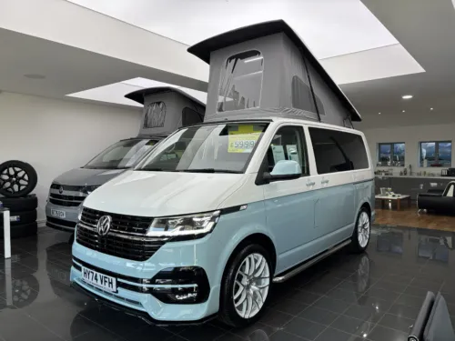 Photo 1 of 2024 74 REG VW T6.1 HIGHLINE 150DSG SWB TAILGATE – T30, LED LIGHTS, HEATED SEATS, REAR CAMERA – NEWLY INSTALLED CAMPERVAN CONVERSION – FIXED RIB BED