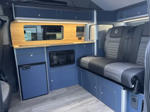 Photo 2 of 2025 75 REG VW T7 T32 150PS 8SP AUTOMATIC COMMERCE PRO SWB TAILGATE – HEATED STEERING WHEEL, LED EXCLUSIVE REAR LIGHTS, ‘STYLE’ FRONT SEATS – BRAND NEW CAMPERVAN CONVERSION – FIXED RIB BED, LEIGHTON VANS LV-S FRONT CHIN & SPLITTER