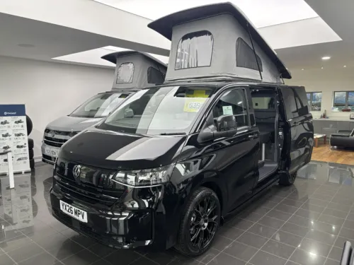 Photo 1 of 2026 26 REG VW T7 150PS 8SP AUTOMATIC COMMERCE PLUS SWB TAILGATE – LED EXCLUSIVE REAR LIGHTS, CONNECTIVITY PACKAGE, 70L FUEL TANK, T32 – BRAND NEW CAMPERVAN CONVERSION – FIXED FULL WIDTH 150CM RIB BED
