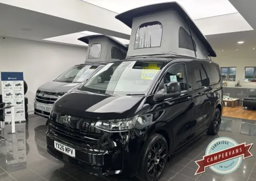Photo of 2026 26 REG VW T7 150PS 8SP AUTOMATIC COMMERCE PLUS SWB TAILGATE – LED EXCLUSIVE REAR LIGHTS, CONNECTIVITY PACKAGE, 70L FUEL TANK, T32 – BRAND NEW CAMPERVAN CONVERSION – FIXED FULL WIDTH 150CM RIB BED