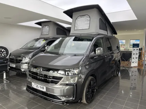 Photo 1 of 2026 26 REG VW T7 110PS 6SP MANUAL COMMERCE PRO SWB TAILGATE – CLASSIC CONVERSION – FIXED RIB BED – GRAPHITE DUST