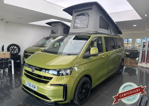 Photo of 2026 26 REG VW T7 170PS 8SP AUTOMATIC COMMERCE PRO LWB TAILGATE – CLASSIC CONVERSION – FIXED RIB BED – WARM GREEN