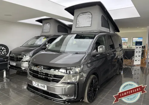 Photo of 2026 26 REG VW T7 110PS 6SP MANUAL COMMERCE PRO SWB TAILGATE – CLASSIC CONVERSION – FIXED RIB BED – GRAPHITE DUST
