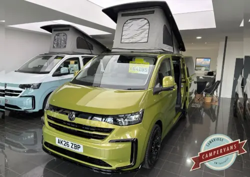 Photo of 2026 26 REG VW T7 150PS 6SP MANUAL COMMERCE PRO SWB TAILGATE – CLASSIC CONVERSION – FIXED RIB BED – WARM GREEN